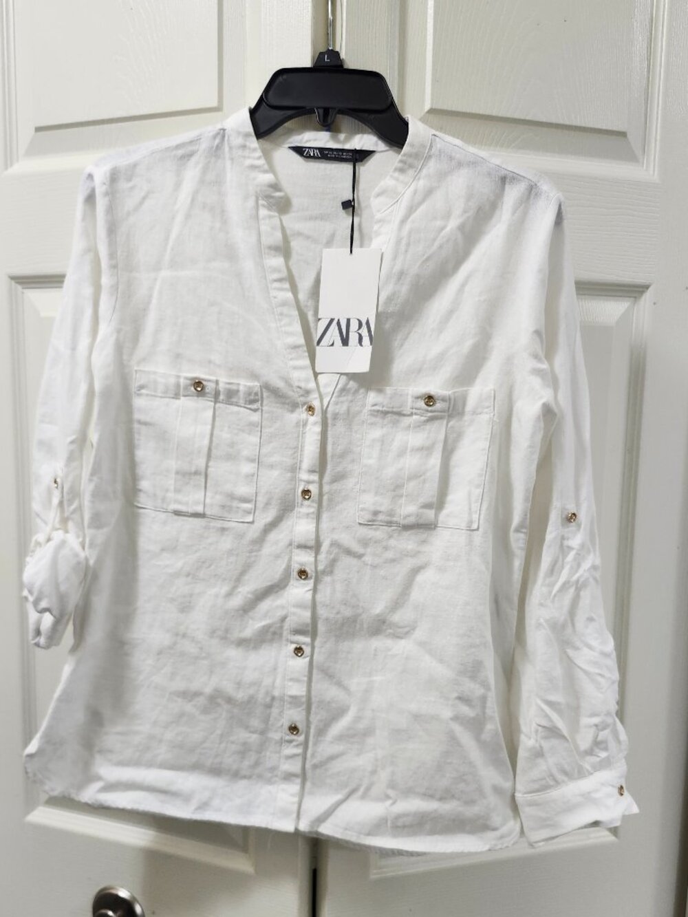NWT Zara button down shirt, linen